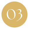 a gold circle with a number on it